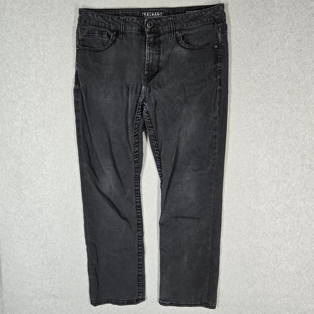 Salvage Supply Company Men Jeans 36X32 Black Denim Bootcut Mayhem Boot